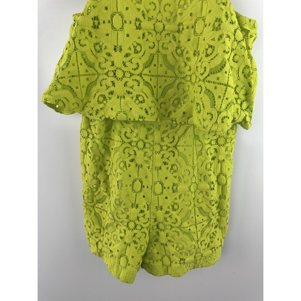 Lilly Pulitzer Celyn Romper Lime Ricky Lace Cotton Blend Size 0 Resort Vacation - Picture 4 of 13